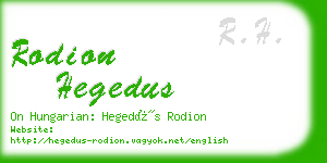 rodion hegedus business card